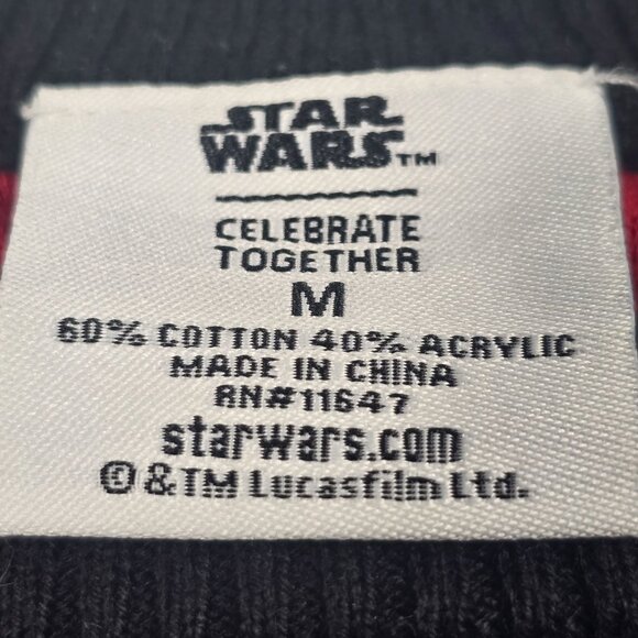 Star Wars Darth Vader Men's Medium Christmas Sweater Black/Red - Picture 4 of 7